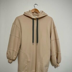 Unisex Ted Baker Beige Hoodie with Dark Drawstrings